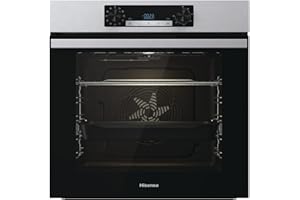 Hisense BI62216AX Four multifonction ventilé, cavité XXL 77L, nettoyage eau Clean, 13 fonctions de cuisson, fonction pizza 300 °C, cuisson AirFry, écran LED, commande tactile, préchauffage rapide
