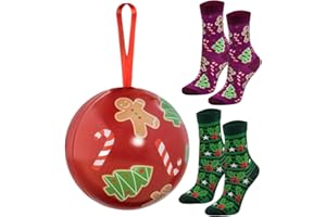 Rainbow Socks – Calzini di Natale in una palla di Natale per lui e per lei - 2 Paia