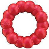 KONG Ring Natural Rubber Chewable Ring, Medium/Large | Strong Natural Rubber Chew Ring for Healthy Teeth and Gums - Promotes