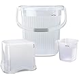 Nayasa Plastic Rimmy 3 Pcs Bathroom Set | 25 L Bucket + 1.5 L Mug + Stool | Bathroom Set | Bath Set for Bathroom | Transparent