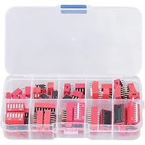 10 Interrupteurs DIP Rouge 4 Positions - Pas 2,54mm - Pour Circuits PCB Et Breadboards