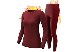 CL convallaria Ropa Interior térmica para Mujer, Ropa Interior Funcional termoactiva Transpirable, Forro Polar Interior, Ropa Interior de esquí, Conjunto de Ropa Interior térmica Suave