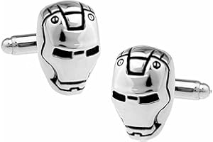 BEAUX BIJOUX Coppia di gemelli per camicia da uomo, motivo: Iron Man