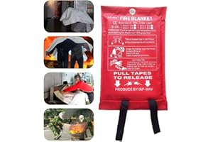 oumuik Löschdecke, 1,0 x 1,0 m Löschdecke, Brandschutzdecke/Feuerlöschdecke/Feuerschutzdecke/Fire Blanket für Fettbrand Küche