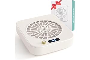 CozyZen Dammsugare för naglar, 4300 rpm professionell nagelsug med 45 hastighetsnivåer och LED-hastighetsvisare（Vit）