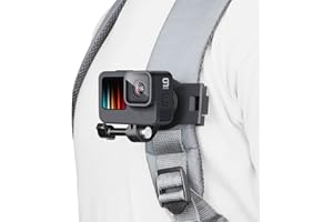 Lupholue Clip Giratorio de 360° para Mochila, Ajustable, Soporte de Hombro para cámara Compatible with GoPro Hero 12, 11, iPhone, Samsung, Session, Xiaomi Yi, SJCAM, AKASO, dji Osmo