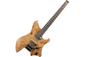 EART E-Gitarre 6 String Kopflose Gitarre volle Größe H-H Abholungen, Harter Schwanz Hochwertige Elektrogitarre für Anfänger Rechtshänder Solid Body Gitarre