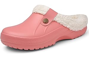 Meik Mangni Clogs Gefüttert Damen Herren Winter Gartenclogs mit Fell Warm Hausschuhe Frauen Geschlossen Pantoffeln rutschfeste Plüsch Pantoletten Gr.35-46 EU