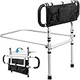 EasyVibe Bed Rails for Elderly Adults Safety, Adjustable Height & Extendable Bed Assist Rail, Foldable Bed Rail with Large Storage Pocket for Seniors, 450LBS Capacity, Heavy Duty Adult Bed Rail