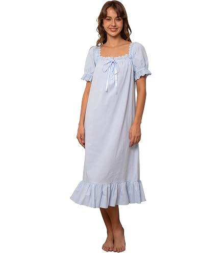PNAEONG Camicia Da Notte In Cotone Donna A Maniche Lunghe – T-shirt Abito Da Notte Morbida Con Stampa – Taglie S-XL