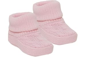 Soft Touch Royal Icon Newborn Baby Booties Baby Boys Girls Knitted Booties 1 Pair Plain Bootees NB-3 Months 1118