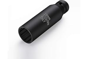 THLY 19mm Socket 1/2 Drive, Axle Nut 1/2 Inch Impact Metric 12-Point Deep Socket Set, CR-MO for Easy Removal of Axle Shaft Nuts (19MM)