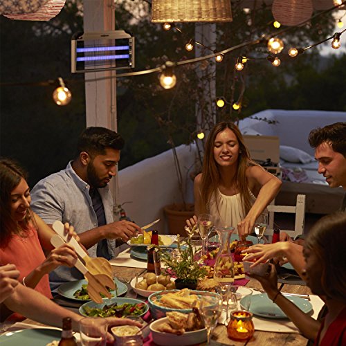 oneConcept • Psst B • Insektenvernichter • Mückenschutz • Insektenschutz • elektrisch • UV Lampe • 43 Watt • Hochspannungsgitter • ohne Chemie und Giftstoffe • herausnehmbare Schutzgitter • Auffangschale • Aufhängevorrichtung inkl. Kette • silber - 4
