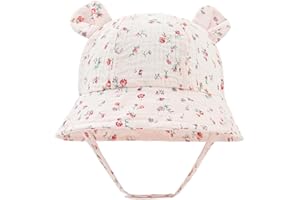 LIUPUUDLY Bambino Cappello da Sole Carino Berretto in Cotone Protezione Solare Cappellino Berretto da Pescatore da Spiaggia Bucket Hat