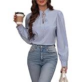 Pataka Devi Women Pure Cotton Striped Formal Top with Lightweight Breathable Fabric, Regular Fit Office Wear Top for Daily Wo