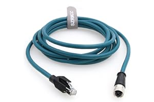 SZRMCC M12 X-Code 8Pin Female Connector to RJ45 Ethernet Cable Cat6A High Flexible Shielded Gigabit Waterproof Network Cable for Industrial Camera Automation Sensor (2m)