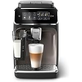 Philips 3300 Series LatteGo Fully Automatic Espresso Machine, AquaClean Filter, 6 Beverages, SilentBrew, Black Chrome (EP3347/90)