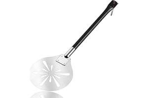‎HEROGO Herogo Pizzaschaufel 7 Zoll, runde Pizzaschaufel mit abnehmbarem Griff, Edelstahl-Pizzawender für Ofen, Grill & Brotbacken, leicht zu verstauendes, Spülmaschinenfest, Pizza Peel