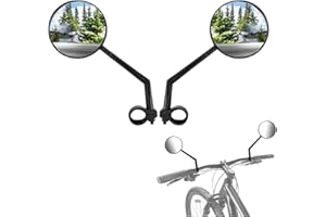 AILELAN Bike Mirrors, 1 Pair Bike Rear View Mirror 360° Rotatable Bicycle Mirrors for Handlebars, Wide Angle Bicycle Rear View Mirror for Bikes Mobility Scooter (Only For Handlebars Diameter of 20-22mm)