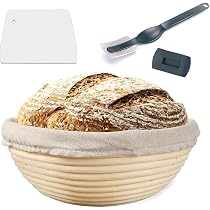 KRUSTENZAUBER Casserole en fonte émaillée avec panier de fermentation – 26 cm – Casserole en émail et accessoires – Idéal comme casserole à pain