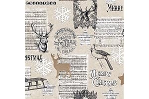 Crafty Things 4 x Paper Christmas Napkins - Joy to the World - Ideal for Decoupage/Napkin Art