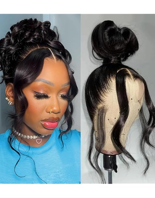24 Inch 360 Lace Front Wig Human Hair Glueless Pre Plucked 180 Density 360 Lace wig 180% Density Pre-Plucked Human Hair (Body Wave  main image 4