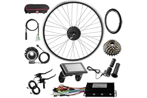 WR-TEAM 48V 500W Rear wheel Electric Bikes Conversion Kit Hub Motor, Electric Bicycle Motor,E-bike Cycling Hub with Controller, Bike Bicycle Conversion Tool Kit 7-speed Cassette,SW900 Screen