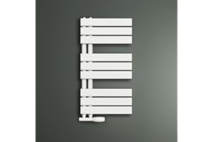 Mai & Mai Badheizkörper Handtuchheizkörper Badheizung Heizkörper bad Flach 76x40cm in Weiß Seitenanschluss Badheizung Handtuchwärmer 324W