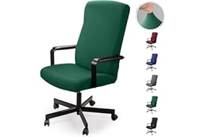 EOZAKAVOD Pokrowiec na krzesło biurowe Obrotowy pokrowiec na fotel Pokrowiec na fotel Zdejmowany elastyczny pokrowiec na krzesło Pokrowiec na krzesło biurowe (bez krzesła) (zielony, M)-N