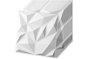 Art3d 100 Pack Decorative 3D Wall Panels, 97 Sq.Feet PVC Interior Wall Décor, 11.8"x11.8", White