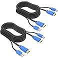 2 Packs USB HDMI KVM Cable 3m, MT-VIKI Twin 4K KVM Cables for HDMI KVM Switch 10ft (HDMI to HDMI/USB A to USB B)