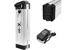 X-go 48V 13AH Ebike Battery, lithium Li-ion Folding Bike Battery Pack for 750W 500W 350W 250W 200W Electric Bicycles Motor with Charger,BMS, Safe Lock and LED Indicator Light (Yinyu, 48V 13AH 4Port)