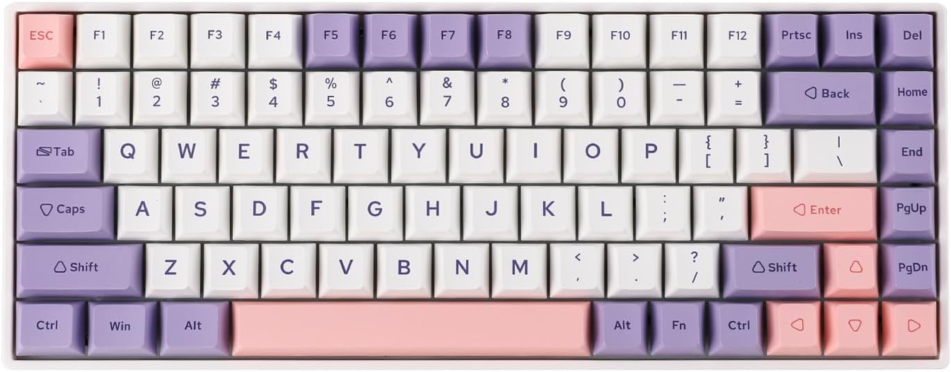 EPOMAKER EP84 Plus 75% Hot-Swap Teclado mecánico para Juegos con Software programable, Tres Modos (2,4 GHz/BT 5.0/USB-C Wired), RGB, NKRO, PBT Teclas para Mac/Win/Gamers (Flamenco)
