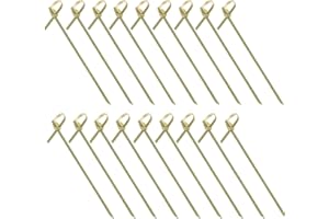 BLBK 200 PCS Bamboo Knotted Skewers, Cocktail Sticks, Sandwich Fruit Toothpicks, Food Picks for Party, Appetisers, Barbecue Snacks