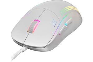 MARSGAMING Mars Gaming MMPROW Bianco, Mouse Ambidestro Ultraleggero, RGB Chroma, Ottico 32K DPI