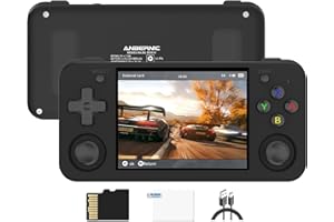 Whatsko RG35XX H Retro Consolas de Juegos Portátil,con Sistema Linux Arm Cortex-A53 1.5GHz,Soporta 5G WiFi Bluetooth HDMI Salida de TV,64G con 5515 Juegos de Consola de Videojuegos(Negro)