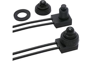 Taiss 2 pièces Interrupteur à Bouton-Poussoir Etanche 12V SPST Bouton de Commutateur on/Off Autobloquant Marche/Arrêt Pour Moto/Voiture kp-107