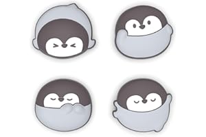 playvital Joystick Caps Kappen (4 Stück) für Nintendo Switch 2 (2025), Cute Silikon Thumbstick Grip Cover für Joy Con 2, Stick-Abdeckungen für Switch 2 Zubehör – Cutie Penguin