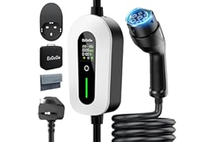EzGoGo EV Charger Cable Type 2 to 3 Pin Plug 65.62Ft/20M Electric Car Charger 3kW, [6/8/10/13A] Type 2 Charging Cable 3 Pin EV Charger IP65 Advanced Protection Suitable for EVs & PHEVs