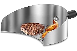 VAVPUP Fleischfänger Pfanne,22,5x17,5x8cm,Praktische Edelstahl Döner Gyros Schaufel,Drehspieß Rotisserie Fangpfanne,Döner Schaufel,Fleisch Auffangpfanne,Handliche Dönerschaufel für Grill(1pcs)