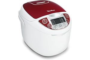 Moulinex Multicuiseur électrique, 12fonctions, Facilité d'utilisation, Cuisson intelligente, Utilisation pratique, Nettoyage facile, MK7051F1, Rouge et Blanc