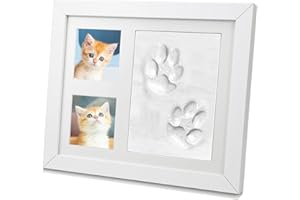 QGGTQG Huella Perro y Gato Kit de Marco de Fotos, Huellas Bebe Recien Nacido, Huella Perro Recuerdo, Decoraciones Colgantes y de Mesa, Conjunto de Huellas de Perro, para Mascotas, Recién Nacidos y Regalos