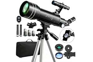 Produktabbildung: Teleskop für Kinder Erwachsene und Anfänger, Öffnung 70 mm, 400 mm, Professionelles Astronomisches Refraktor T