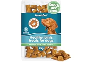 AmeizPet Cibo Secco per Cani, Deliziosi Biscotti per Cani, Integratori per Le Articolazioni per Cani, Trattini Masticabili per Le Articolazioni per Cuccioli e Cani Anziani, 75g (2.6 oz)