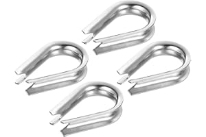 PATIKIL 8mm 5/16 Inch Wire Rope Thimble, 4Pack Cable Thimbles 304 Stainless Steel Rigging for Boat Rigging