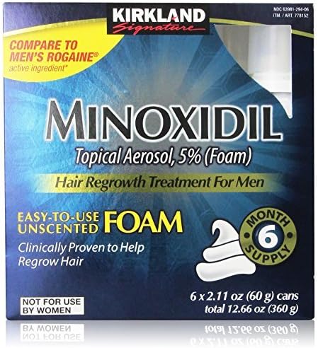 Kirkl and Hair growth Foam 5 % - 6 Month Treatment (6x60mL)