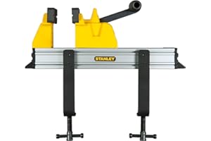 STANLEY 0-83-179 Tornillo de Banco Quick-Vice, Agarre Seguro, Rápido Reposicionamiento, Capacidad de hasta 180 kg, Brazo de Palanca de Mano, Almohadillas de Caucho Desmontables