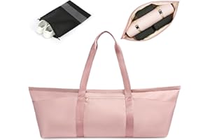 Aucuu Duża torba na matę do jogi, torba na siłownię, torba do jogi, długa torba na pilates, z regulowanym paskiem do noszenia, kieszenią na butelkę i kieszenią na mokro, podróżna torba na jogę