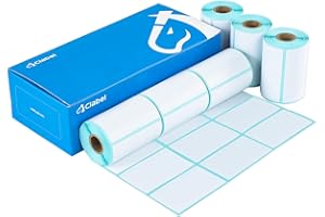 CLABEL 6 Rotoli di Nastro Adesivo Bianco 50x30mm per Stampanti di Etichette 221B 220B 230B 320B Etichettatrice Autoadesiva Termica per Ufficio Casa Prezzo, 200 Etichette/Rotolo(1,97"x1,18")