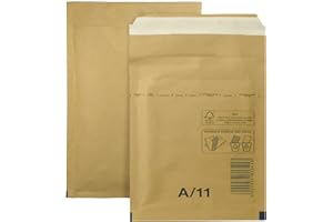 Netuno 10x sobres acolchados con burbujas de aire marrones DIN 11/A 120x175mm sobres de burbuja de aire autosellados reciclables resistentes al desgarro bolsa embalaje envíos postales tránsito ropas